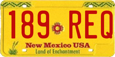 NM license plate 189REQ