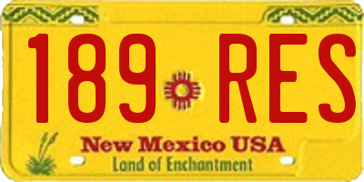 NM license plate 189RES