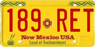 NM license plate 189RET