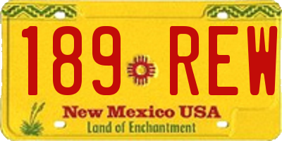 NM license plate 189REW