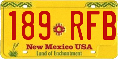 NM license plate 189RFB