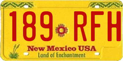 NM license plate 189RFH