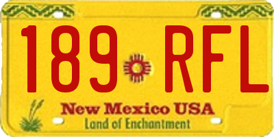 NM license plate 189RFL