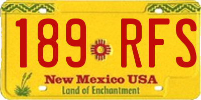 NM license plate 189RFS