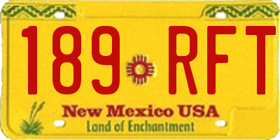 NM license plate 189RFT