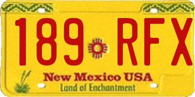 NM license plate 189RFX