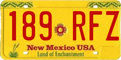 NM license plate 189RFZ
