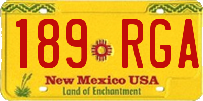 NM license plate 189RGA
