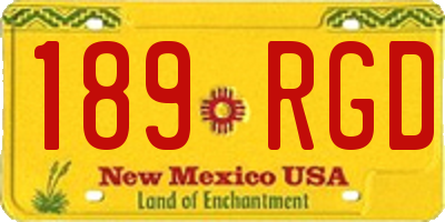 NM license plate 189RGD