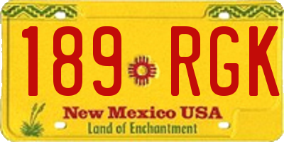 NM license plate 189RGK