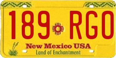 NM license plate 189RGO