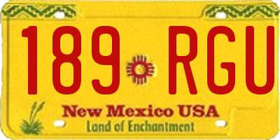 NM license plate 189RGU