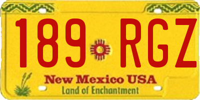 NM license plate 189RGZ