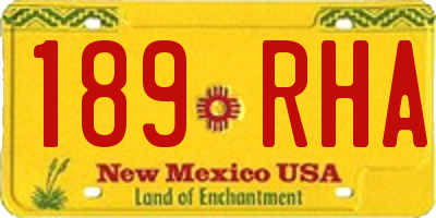 NM license plate 189RHA
