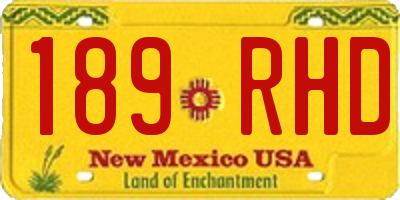 NM license plate 189RHD