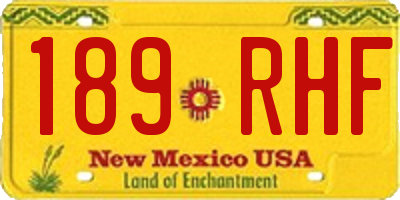 NM license plate 189RHF