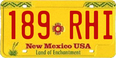 NM license plate 189RHI