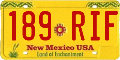 NM license plate 189RIF