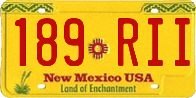 NM license plate 189RII