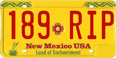 NM license plate 189RIP