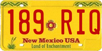 NM license plate 189RIQ