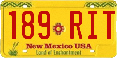 NM license plate 189RIT