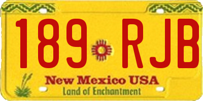 NM license plate 189RJB
