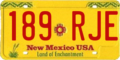NM license plate 189RJE