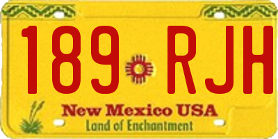 NM license plate 189RJH