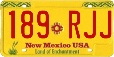 NM license plate 189RJJ