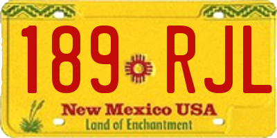 NM license plate 189RJL