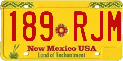 NM license plate 189RJM