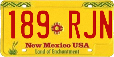 NM license plate 189RJN