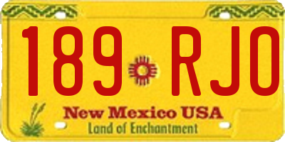 NM license plate 189RJO