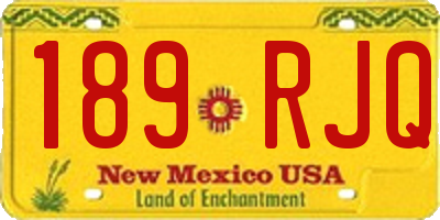 NM license plate 189RJQ