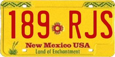 NM license plate 189RJS