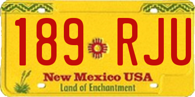 NM license plate 189RJU