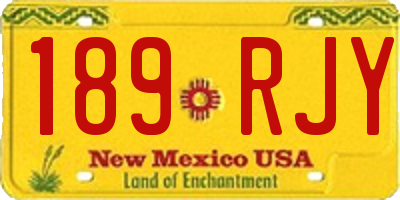 NM license plate 189RJY