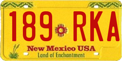 NM license plate 189RKA