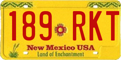 NM license plate 189RKT