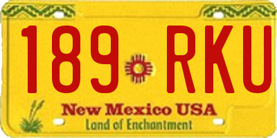 NM license plate 189RKU