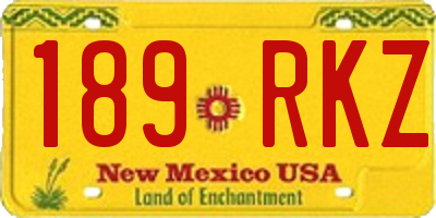 NM license plate 189RKZ
