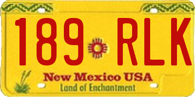 NM license plate 189RLK