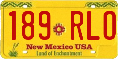 NM license plate 189RLO