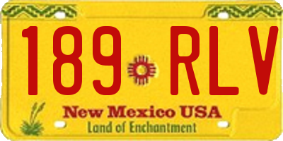 NM license plate 189RLV