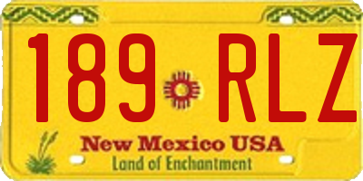 NM license plate 189RLZ