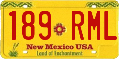 NM license plate 189RML