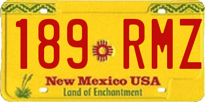 NM license plate 189RMZ