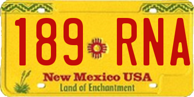 NM license plate 189RNA