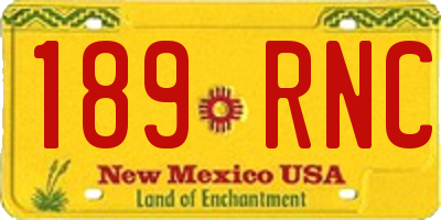 NM license plate 189RNC